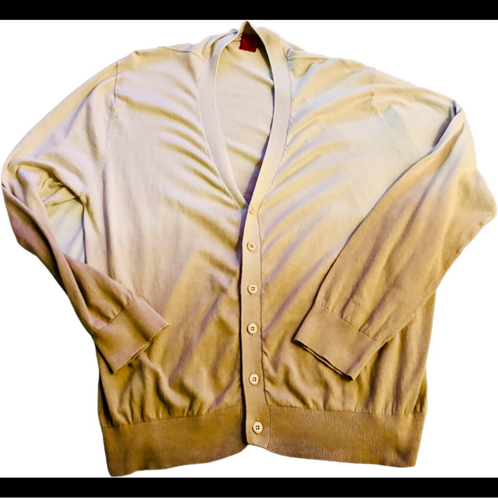 Saks Fifth Avenue Cream/Taupe/Camel Ombre Cardigan. XXL